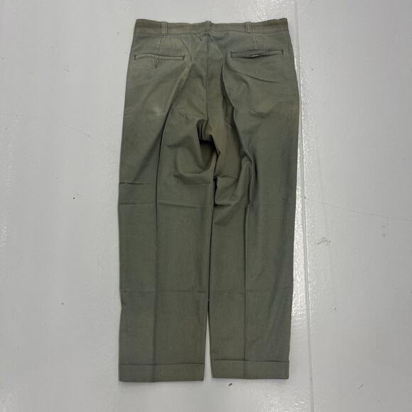 Vintage 60s Sears Green Sanforized Workwear Chinos 34x27 - Picture 3 of 4